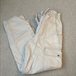 BDG Beige Cargo Jeans with Black Stitching